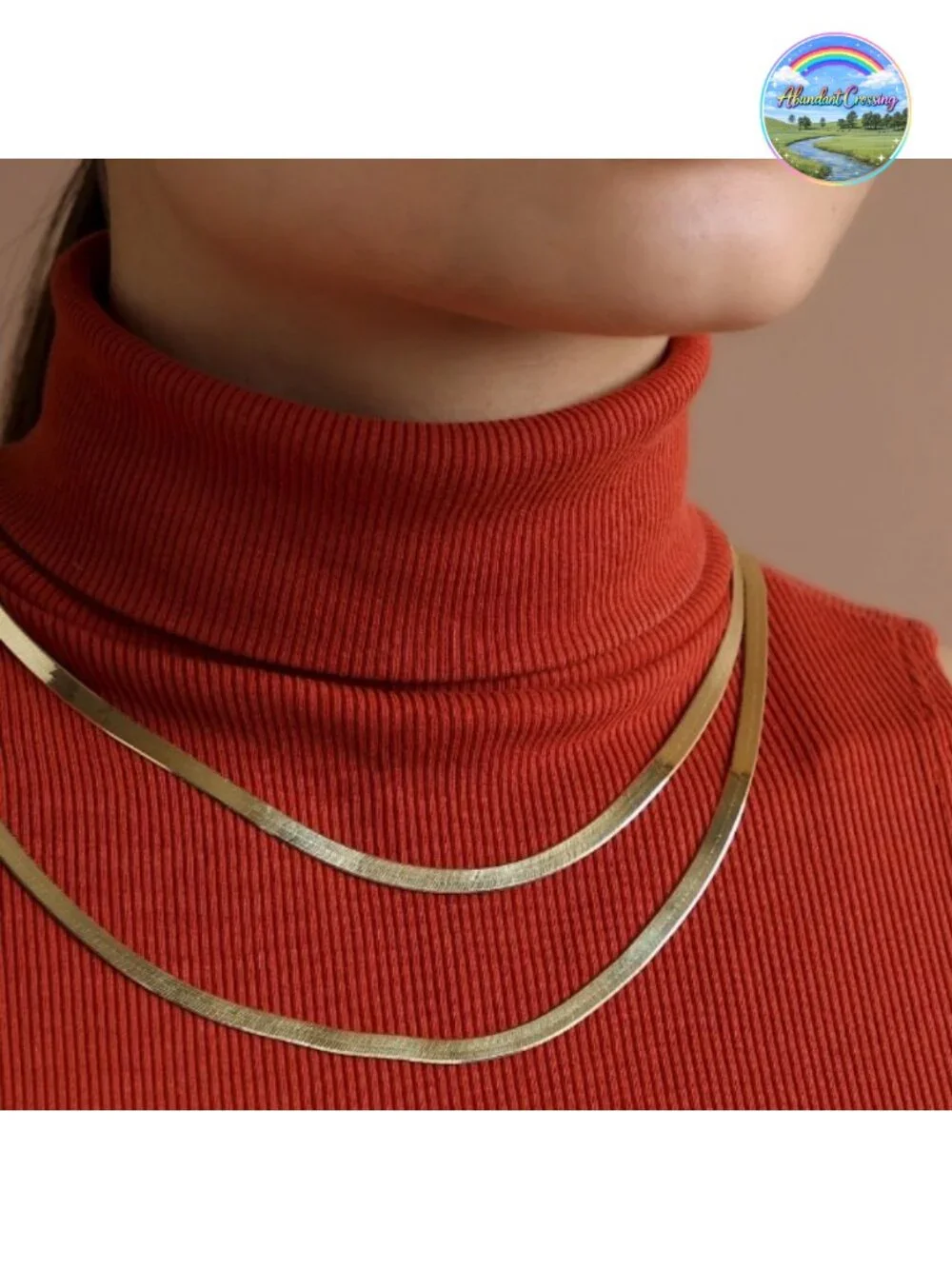 22K Gold Plated Sterling Silver Herringbone Chain Necklace Unisex